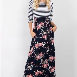 Pink blush maternity maxi